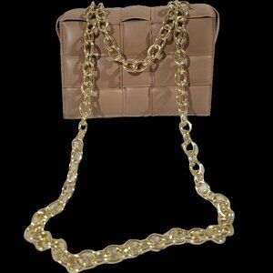 New Women's Fashion Quilt Bag Pu Leather with shoulder and wrist chain strap.